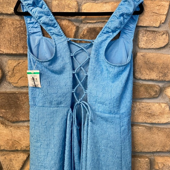 ASTR the Label Womens Blue Maxi Square Chest Tie Open Back New Sleeveless xl - Picture 5 of 15